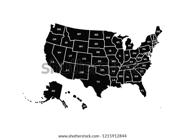 Blank Similar Usa Map Isolated On Stock Vector (Royalty Free ...