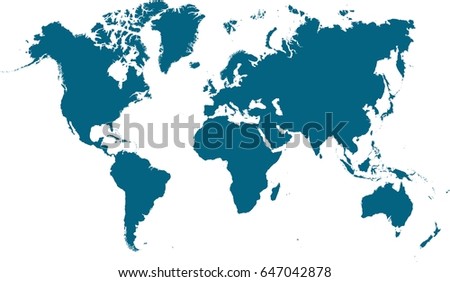 Blank similar world map isolated on white background. Best popular worldmap vector template for website, design, cover, annual reports, infographics. Flat earth graph world map illustration.