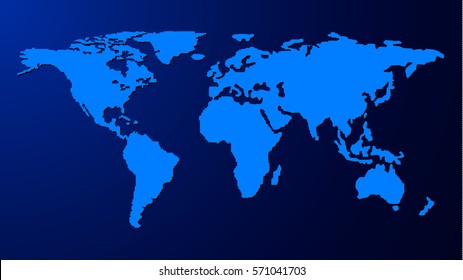 Blank Similar World Map Template for Web, Business, Infographics Design on Blue Background. Vector Illustration