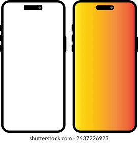 blank smart phone with blank screen silhouette vector design,