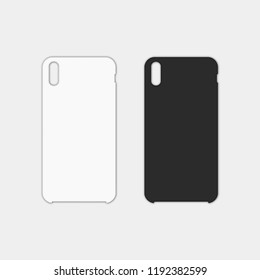 Blank smartphone case. White and black phone case mockup