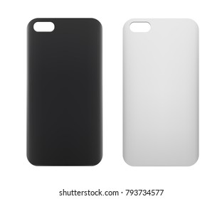 Blank smartphone case. White and black phone case mockup