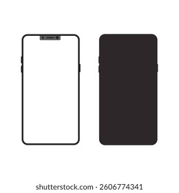 A blank smartphone screen displays digital communication technology and silhouette