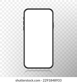 Pantalla de smartphone en blanco sobre fondo transparente, paro telefónico para diseño. Plantilla para la interfaz de diseño para infografía o presentación.