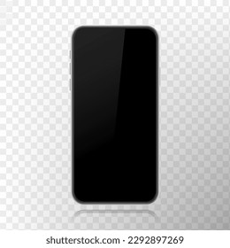 Pantalla de smartphone en blanco sobre fondo transparente, paro telefónico para diseño. Plantilla para la interfaz de diseño para infografía o presentación.