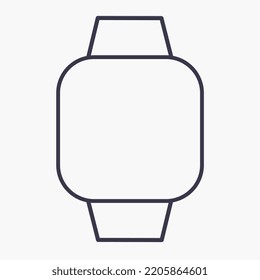 Símbolo de reloj inteligente en blanco con fondo blanco