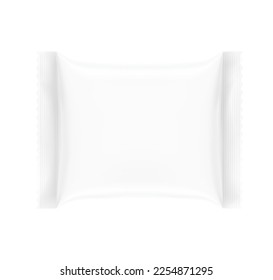Blank snack bag mockup. Vector illustration isolated on white background. Can be use for template your design, promo, adv. EPS10.	