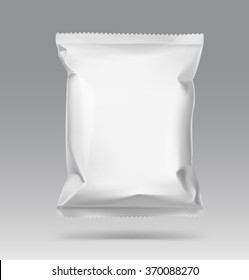 Blank snack bag on gray background. Vector illustration