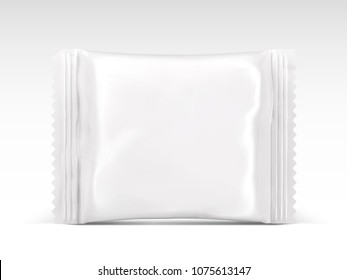 Blank snack package design in 3d illustration isolated on white background
