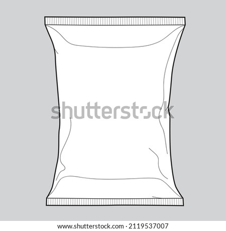 Blank snack packaging drawing outline 