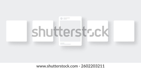 Blank Social Media Posts Template. Showcase Your Designs On This Mockup. Vector Illustration