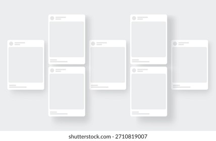 Blank social media posts templates. Clean mockup for branding, promo design, web and digital content