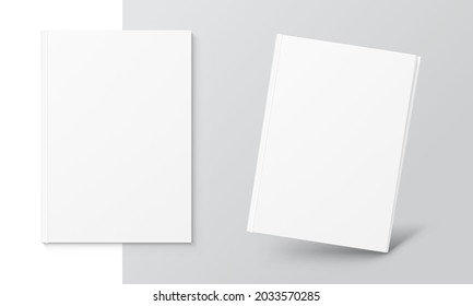 Blank soft book mockup. Vector illustration isolated on white background. It can be used for promo, catalogs, brochures, magazines, etc. Ready for your design.	