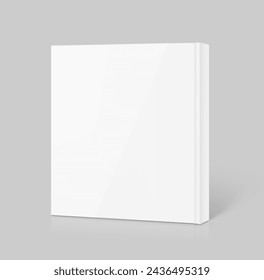 Blank soft book mockup. Vector illustration isolated on grey background. It can be used for promo, catalogs, brochures, magazines, etc. Ready for your design.