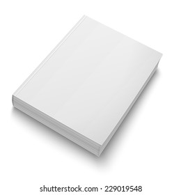 Blank softcover book or magazine template on white background. Vector illustration. EPS10.