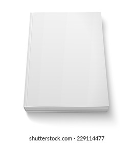 Blank softcover book or magazine template on white background. Vector illustration. EPS10.