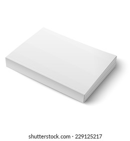 Blank softcover book or magazine template on white background. Vector illustration. EPS10.