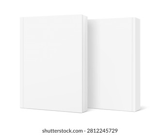 Blank softcover book mockup set. 3D hight realistic vector illustration isolated on white background. It can be used for promo, catalogs, brochures, magazines, etc. Scalable and editable without lose quality. Ready layered template for your design. EPS10.