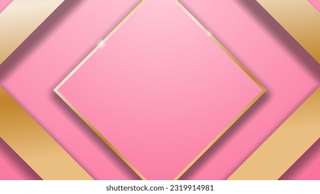 blank space background for pink text with shiny luxury gold lines
