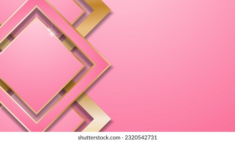 blank space background for pink text with shiny luxury gold lines