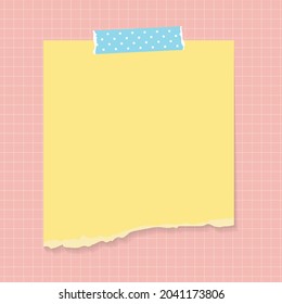 Blank space on torn sticky notes template. Flat vector design