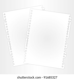 Blank and space paper sheet on layer.
