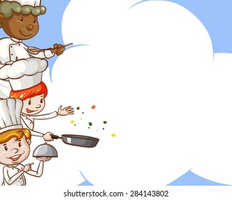 Blank space for text message with chefs background