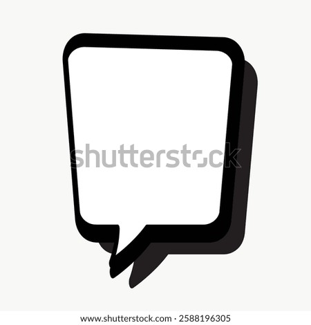 Blank speech bubble with a bold black outline. The speech bubble is empty, ready for text. Speech bubble design is simple and versatile for various uses. Vector isolated on white.