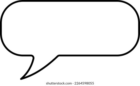 Blank Speech Bubble Cloud Message Symbol Element Icon with a Thin Contour Outline and Empty Space for Text. Vector Image.