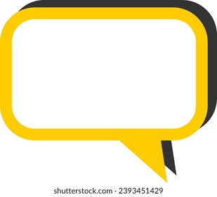 Blank Speech Bubble Cloud Message Symbol Element Icon with Empty Space for Text and 3D Style Shadow Effect. Vector Image.