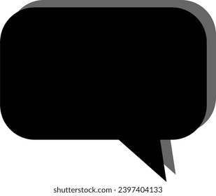 Blank Speech Bubble Cloud Message Symbol Element Icon with Empty Space for Text and 3D Style Shadow Effect. Vector Image.