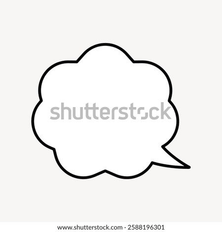 Blank speech bubble with a cloud-like shape. Speech bubble ready for text. Ideal for comics, illustrations, and creative designs. Speech bubble outline. Communication vector element.