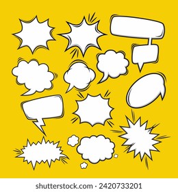 Blank speech bubble collection set 