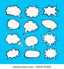 Blank speech bubble collection set 