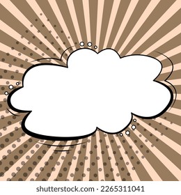 Blank Speech Bubble With Copy Space Over Color Background Design. Empty Template In Explosion Framework Representing Advertisement And Promoting Business.