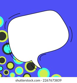 Blank Speech Bubble With Copy Space Over Color Background Design. Empty Template In Explosion Framework Representing Advertisement And Promoting Business.