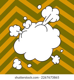 Blank Speech Bubble With Copy Space Over Color Background Design. Empty Template In Explosion Framework Representing Advertisement And Promoting Business.