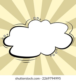 Blank Speech Bubble With Copy Space Over Color Background Design. Empty Template In Explosion Framework Representing Advertisement And Promoting Business.