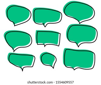 Blank of speech bubble design on white background.Cloud.Hand drawn vector.