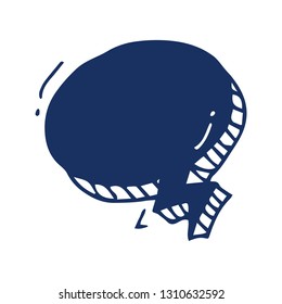 Blank speech bubble in doodle style