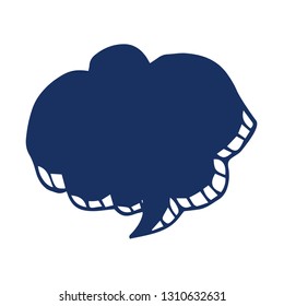Blank speech bubble in doodle style