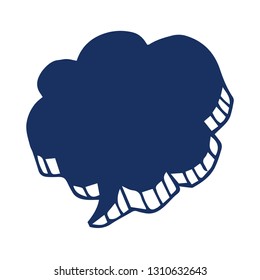 Blank speech bubble in doodle style