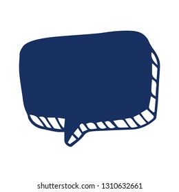 Blank speech bubble in doodle style