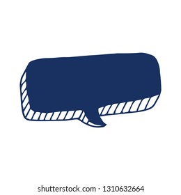 Blank speech bubble in doodle style