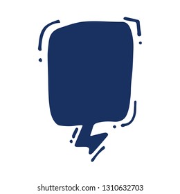 Blank speech bubble in doodle style