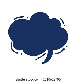 Blank speech bubble in doodle style