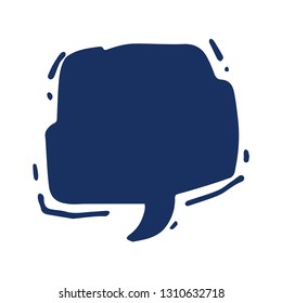 Blank speech bubble in doodle style