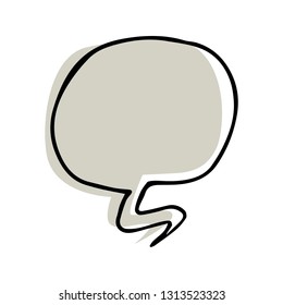 Blank speech bubble in doodle style
