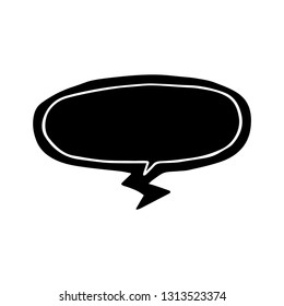 Blank speech bubble in doodle style
