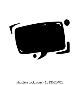 Blank speech bubble in doodle style
